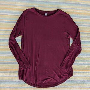 Old Navy Maroon / Burgundy Luxe Long Sleeve Shirt Small